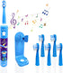 OJV 8620 Musical Electric Toothbrush for Kids, 3 Modes, 2 Min Timer, Rechargeable Sonic Toothbrush with Holder (Blue)