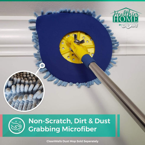 CHOMP! Microfiber Mop Refill Pack: 5 Minute CleanWalls 2-Pack Giant Noodle Blue Duster, Reusable Washable Dusting Pads