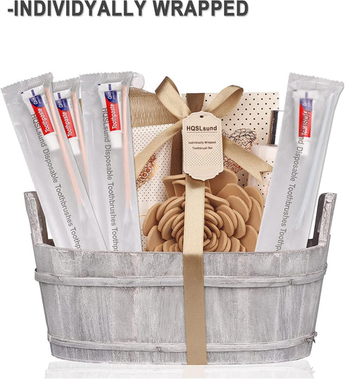 100 Pack Disposable Toothbrushes with Toothpaste, Individually Wrapped Travel Toothbrushes, Soft Bristle, 2 Colors