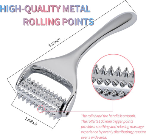 SOOTHESOUL Acupuncture Massage Roller, Trigger Points Massage Tool, Silver Pain Relief & Stress Relaxing Massager for