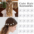 YISSION 20Pcs Mini White Flower Hair Clips with Rhinestone, Cute Decorative Hair Barrettes