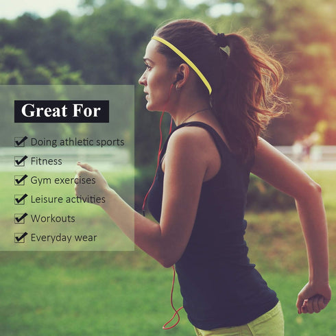 Sumind 4 Pieces Thick Non-Slip Elastic Sport Headbands - Men Thin Football Hair Headbands for Women