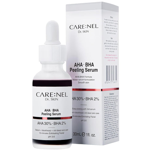 Peeling Solution AHA BHA Serum, Korean Skin Care Exfoliating & Hyaluronic Acid Night Treatment for Anti Aging (30ml)