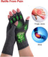 Donfri 2 Pairs Arthritis Compression Gloves for Women Men, Pain Relief, Fingerless for Typing and Work (Grey, S)