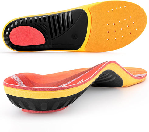 Plantar Fasciitis Insoles for Men Women, Arch Support Inserts, Pain Relief Orthotics for Flat Feet, Work Boot Shoe