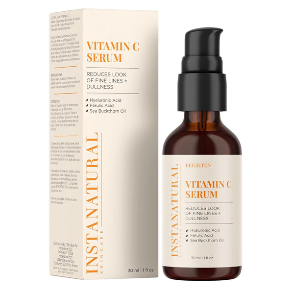 InstaNatural Vitamin C Face Serum - Brightens, Hydrates, Reduces Signs of Aging, 1 FL Oz