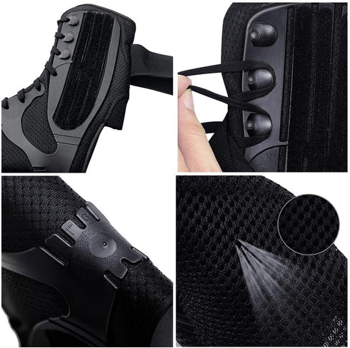 Kuangmi Ankle Brace Lace Up with Side Stabilizers, Cross Auxiliary Fixing Belt for Strength Protection (1 Piece, S)