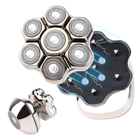 Universal 7 Magnetic Shaver Replacement Blades, Compatible with Freedom Head Shaver, Easy Clean Brush Cover