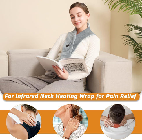 Settings,Gift Remo Neck Heating Pad, Portable Cordless Heating Pad for Neck Pain Electric, Compact Soft with Four Heat