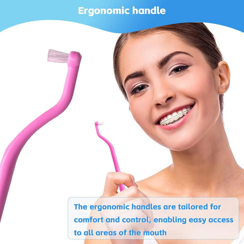 4-Pack End Tuft Toothbrushes, Ultra Soft Orthodontic Brushes for Braces and Detailed Cleaning