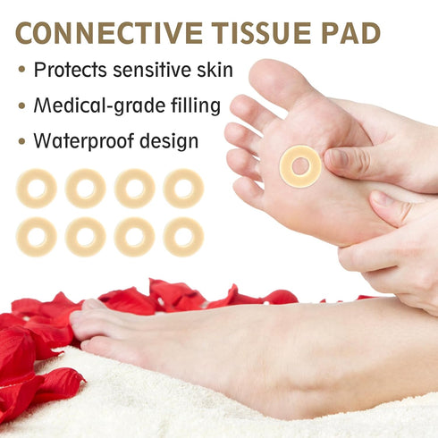 Taefuwr 60PCS Corn Cushions for Feet, Latex Sponge Foot Callus Pads, Corn Pads for Toes (Rotundity)