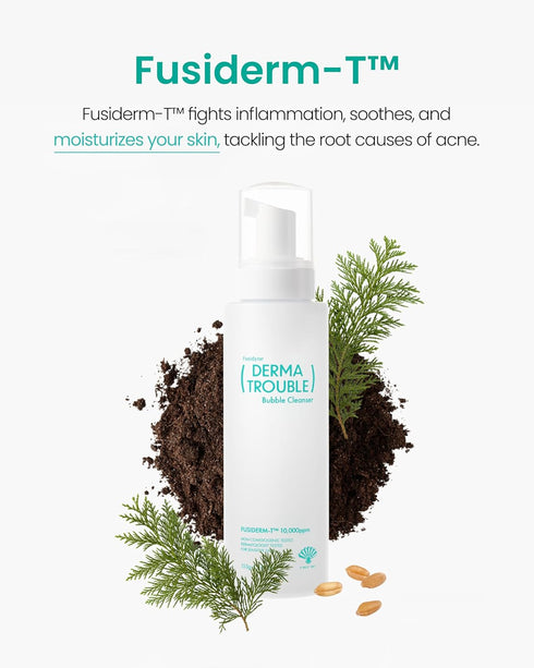 Derma Trouble Bubble Cleanser (5.46floz) - Gentle Low-pH Bubble Cleanser for Comedonal Acne