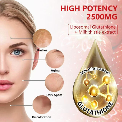 Oakevlp 2500MG Gummies 98% Extra Powerful Liposomal Glutathione for skin whitening,Enhance Absorption-Complex