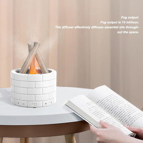 Hamwesh 250ml 18 Mystical/Fantasy Diffuser, Bonfire Diffuser with Hours Continuous Mist Golden LED Mystical/Fantasy