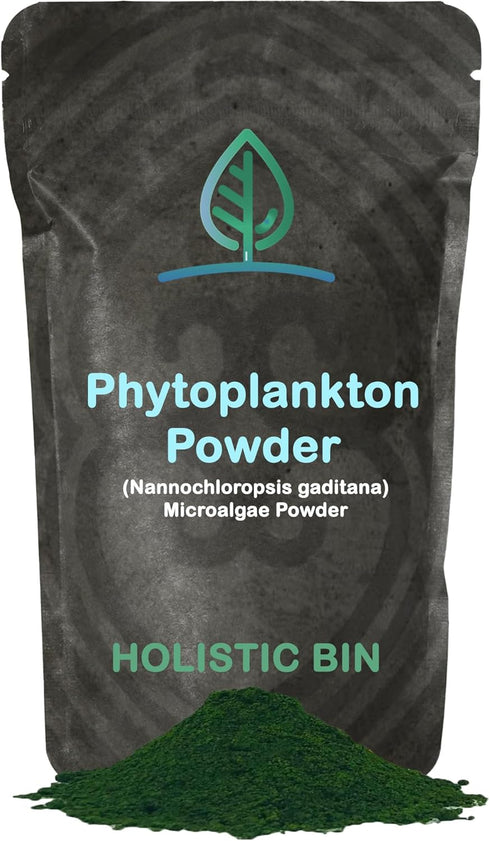 Marine Phytoplankton Powder by Holistic Bin - Vegan Omega 3 Supplement Naturally Grown in Nordic Seawater (50g)