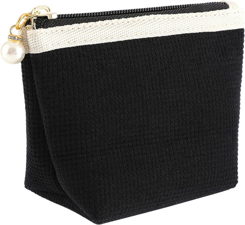 Teircno Preppy Corduroy Period Bag for Women, Cute Sanitary Napkin Storage Bag Portable