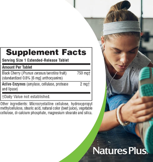 NaturesPlus Herbal Actives Black Cherry, 30 Tablets, Vegetarian, Gluten Free, Extended Release Antioxidant Support