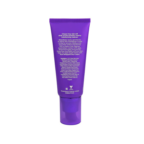 NXN Gel-to-Milk Facial Cleanser, Gentle Daily Face Wash for Hydrating Dry and Sensitive Skin, 2 Fl Oz