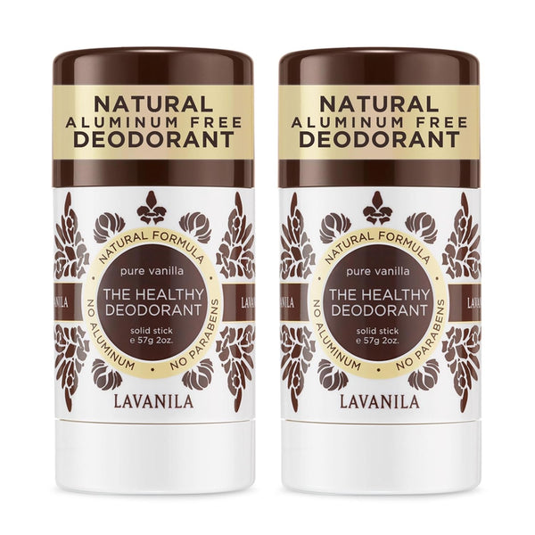 Lavanila Pure Vanilla Deodorant for Women - 2-Pack (2 Oz Each), Natural Aluminum Free Solid Stick