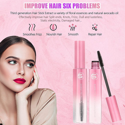 Samnyte Flyaways Hair Stick, Hair Finishing Stick (4 Pack) for Gloss Enhancement, Hair Mascara & Tamer Stick