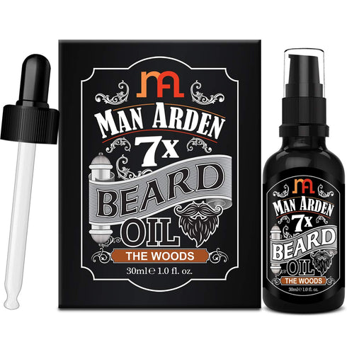 Man Arden 7X Beard Oil (The Woods), 7 Premium Oils Blend for Beard Growth & Nourishment, 30ml