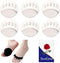 Ball of Foot Cushions for Women (3 Pairs White) - Honeycomb Metatarsal Pads, Soft Gel Reusable Cushions for Pain Relief
