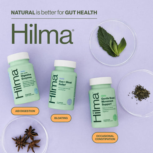 Hilma De-Bloat Bundle - Gas & Bloating Relief for Women (50 Vegan Capsules) with Lemon Balm & Peppermint