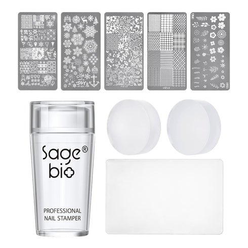 Nail Art Stamper - Clear Silicone Nails Stamping Jelly with Scraper, Transparent DIY Manicure Nail Art Tool