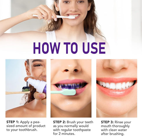 Smddx Purple Toothpaste for Teeth Whitening |Purples Teeth Whitening Kit |Stain Removal & Enamel Safe | Fresh Breath