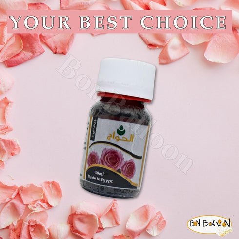 Rose Oil Elhawag - Cold Pressed Premium Natural Pure for Body and Hair, Non-GMO Kosher Halal (1 Pack = 1.01 oz)