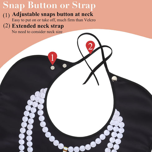 Washable Waterproof Adult Bib for Women with Crumb Catcher