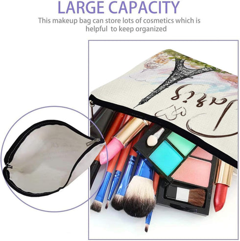 Fantastic Eiffel Tower Paris Makeup Bag, Large Capacity Portable Toiletries Organizer for Women