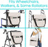 Vive XL Wheelchair Bag - Waterproof, Scratch-Resistant, Double-Stitched, Machine Washable Accessory for Adults, Seniors, 15 Colors - Storage Walker Backpack to Hang on Back of Wheel Chair