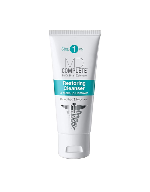 MD Complete 2-in-1 Makeup Remover and Restoring Cleanser | Gentle, Non-Foaming Anti-Aging Cleanser with Aloe Vera and