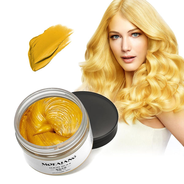 Temporary Hair Color Wax - 4.23 oz Instant Cream Pomade for Easy Cleaning, Party, Cosplay (1, Gold)