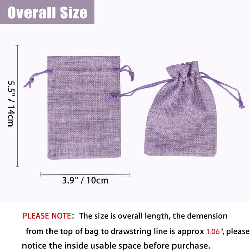20pcs Burlap Bags with Drawstring - 3.9 x 5.5 inch Linen Gift Bags for Jewelry, Christmas, Wedding Party Favor (Light