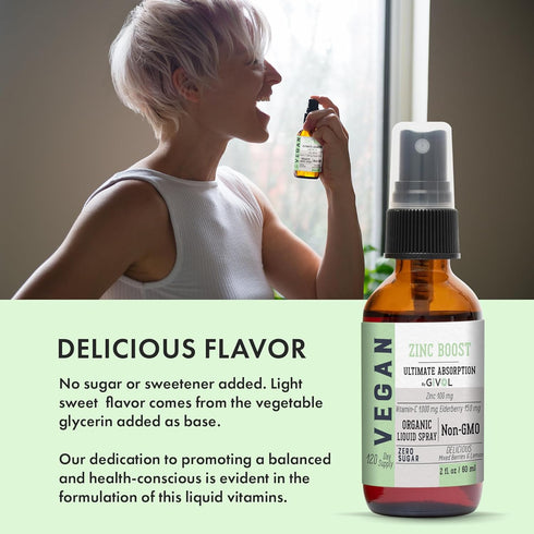 Organic ZINC Boost Mist 100 g (Extra Strength) - Sugar Free with Vitamin C and Elderberry Extract, Vegan Spray