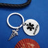 Dabihu Diabetes Keychain, Unisex-Adults Stainless Steel, Modern Style, Silver Medical Alert Tag