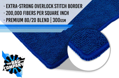 The Rag Company - All-Purpose Microfiber Terry Cleaning Towels, 12-Pack, 300gsm, Lint-Free, Streak-Free for Kitchens,