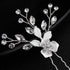 Sliver Flower Hair Comb with 2 Clear Crystal Hair Pins and Sticks, Wedding & Bridal Hair Accessories for Bridesmaids.