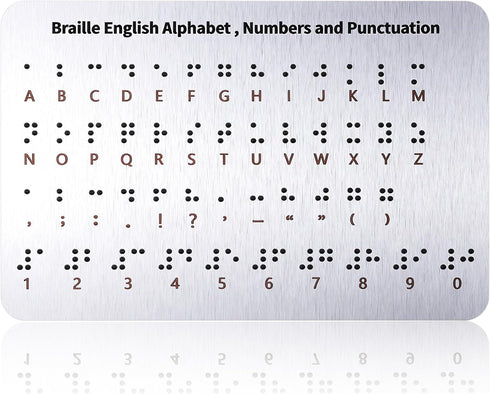 Larrel Braille Alphabet Board, Aluminum Letter Fingerboard Portable Teaching Aid Board Braille Gifts