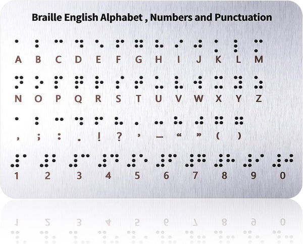 Larrel Braille Alphabet Board, Aluminum Letter Fingerboard Portable Teaching Aid Board Braille Gifts