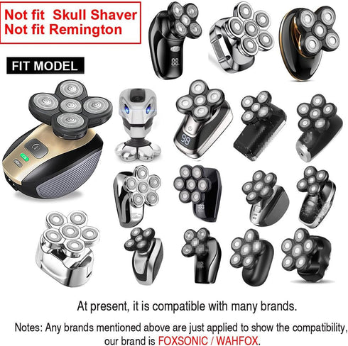 Universal 6 Blades Replacement Heads - 5 Blades Head Shaver Replacement Blades for Mainstream Shaver Brands