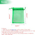 100Pcs 3x4 Inch Green Organza Bags with Drawstring, Small Mesh Jewelry Gift Pouches, Baby Shower Party Favor Bags