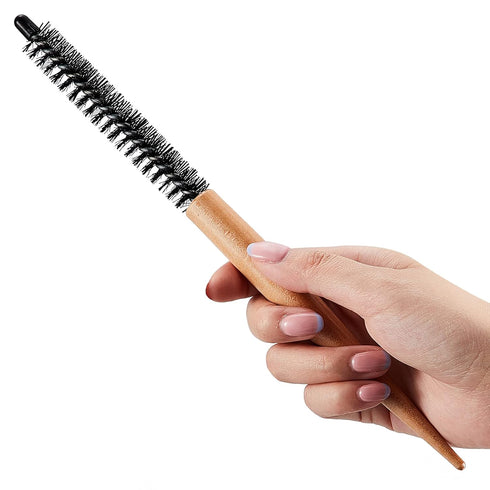 Mini Roller Quiff Brush for Hair Styling - Round Comb for Thin Short Hair, Bangs, Beard Lifting (10 Inch)