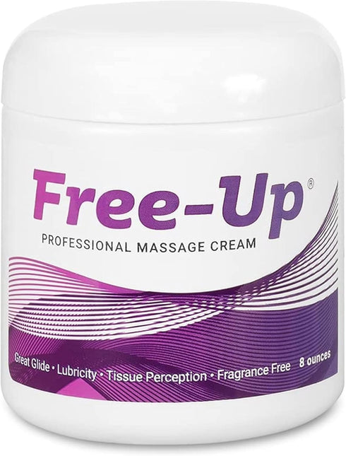 Professional Massage Cream by Free-Up, Fragrance-Free, Non-Greasy, 8 Oz Jar, Perfect for Physical Therapy & Massage
