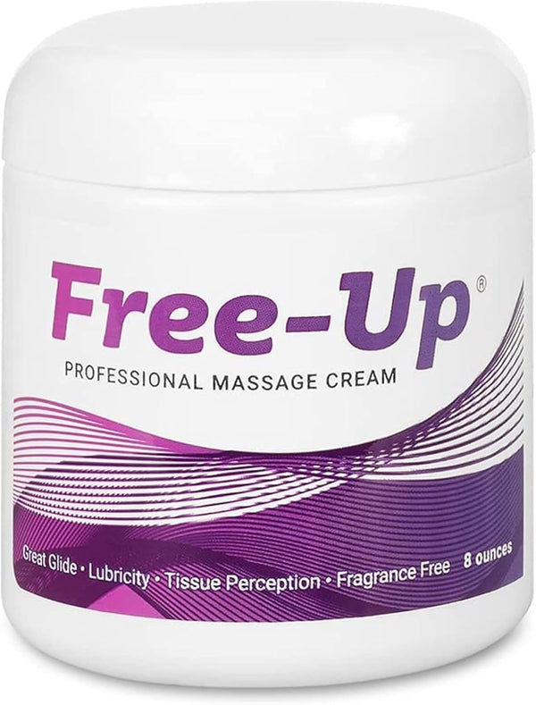 Professional Massage Cream by Free-Up, Fragrance-Free, Non-Greasy, 8 Oz Jar, Perfect for Physical Therapy & Massage