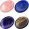 Marrywindix 4 Packs Natural Thumb Worry Stone Set - Pink Crystal Amethyst Tiger Eye for Anxiety Relief