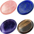 Marrywindix 4 Packs Natural Thumb Worry Stone Set - Pink Crystal Amethyst Tiger Eye for Anxiety Relief