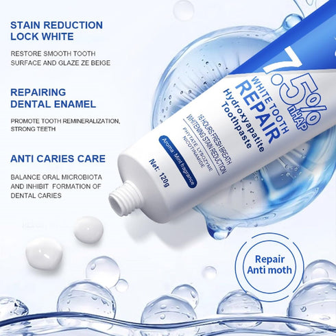 HuaQing 2 7.5 Pcs Hydroxyapatite Toothpastes for Enamel Protection and Tooth Strengthening, Gentle Mint Fresh Breath